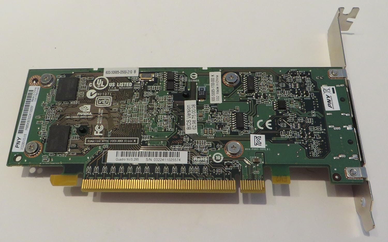 PNY Quadro NVS 295 256MB DDR3 2DisplayPort PCI-Express x16 Low Profile Video Card U4187