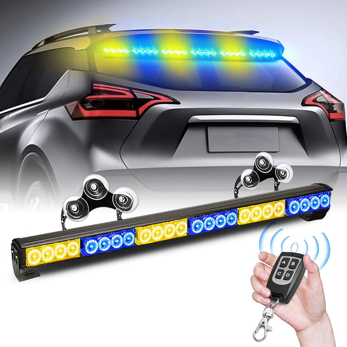 27 Inch 6 Panel Amber and White LED Strobe Light Bar Pack of 2 L262690