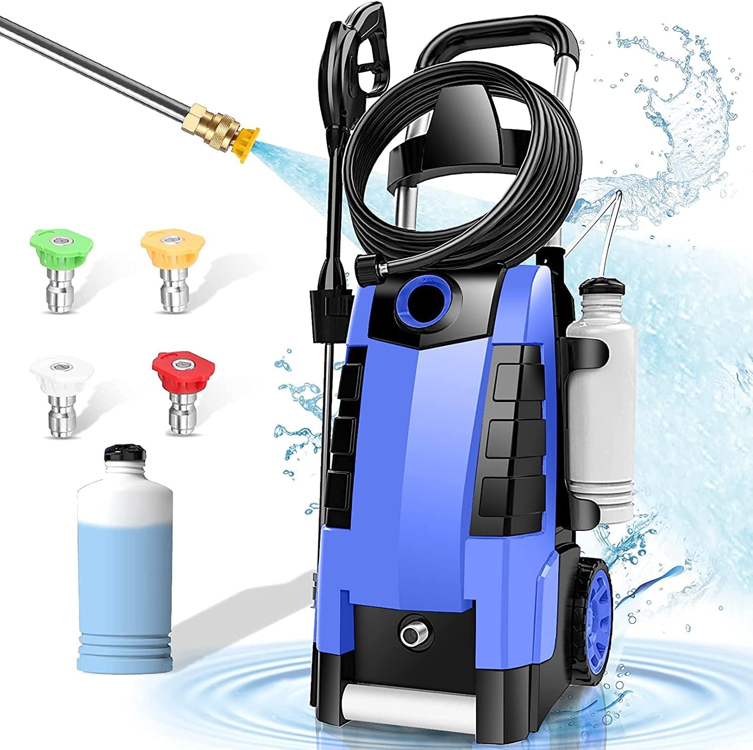 1.9GPM Electric Pressure Washer with 4 Nozzles Foam Cannon K12559
