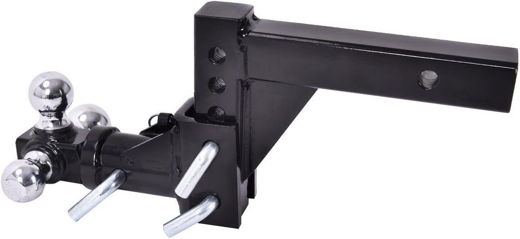 Triple Ball Swivel Adjustable Drop Turn Trailer Tow Hitch Mount for 2" Receiver A157134