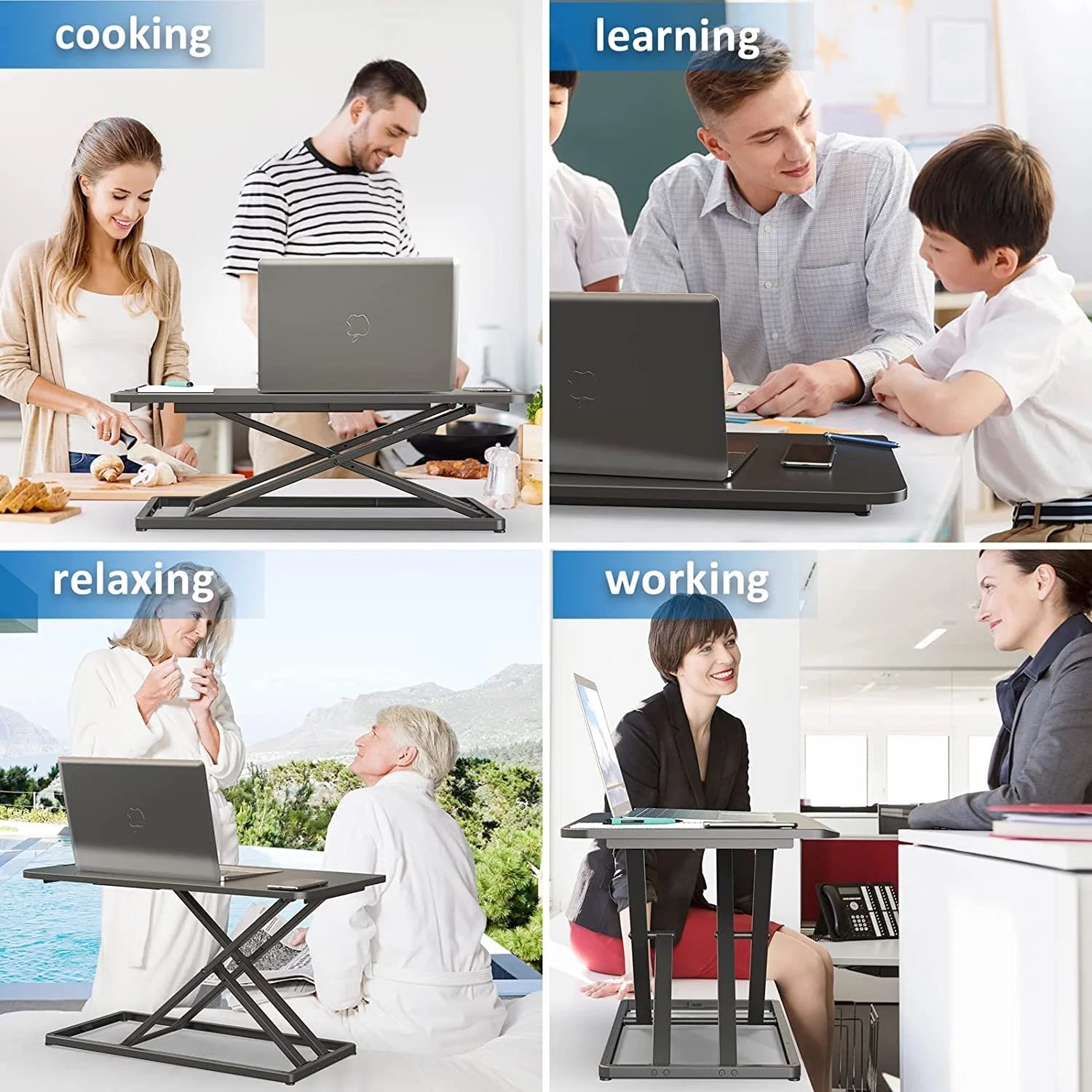 Black Adjustable Height Standing Desk Converter R92015