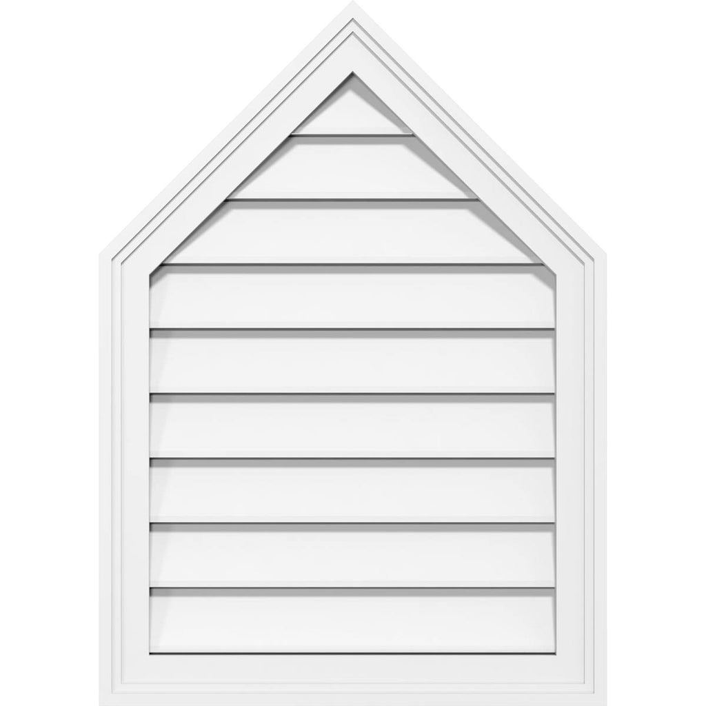 36x22W x 34x22H Peaked Top Surface Mount PVC Gable Vent Z879