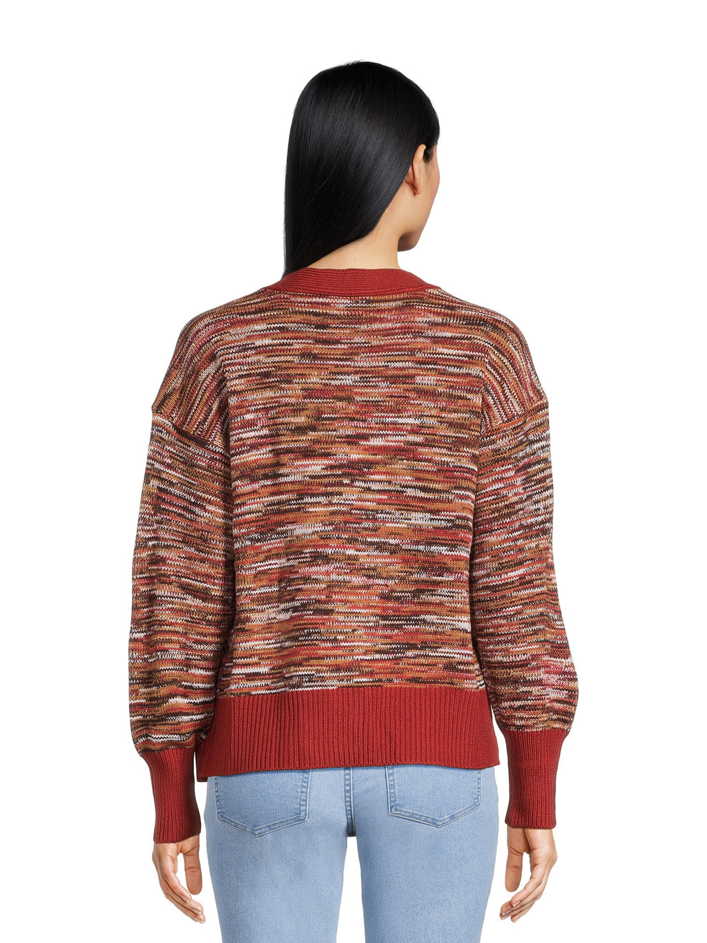 Women's V-Neck Cardigan Sweater with Long Sleeves Y950