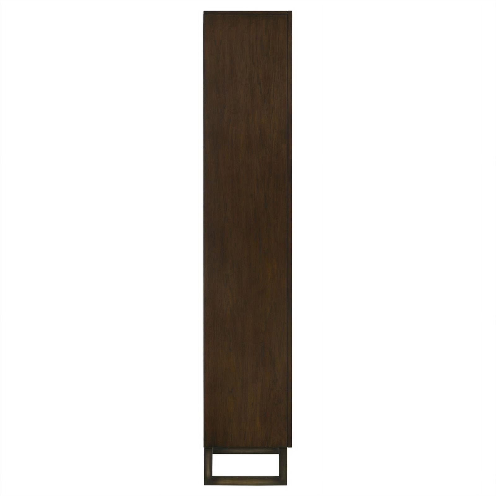 4-shelf Wood Bookcase Dark Walnut and Gunmetal T63178