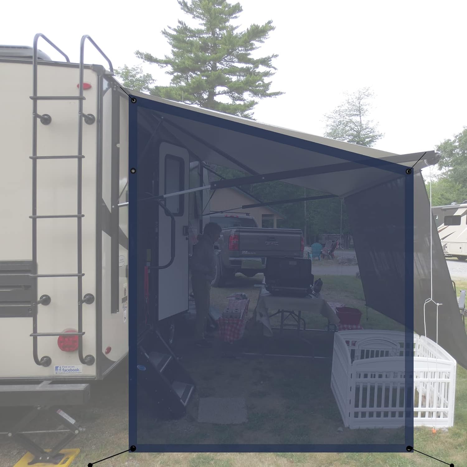 Black Mesh Sun Shade Screen 9' 6'' X 7' 6'' M466