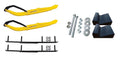 Yellow MTX Snowmobile Skis with 6" Round Bars Complete Kit J291304