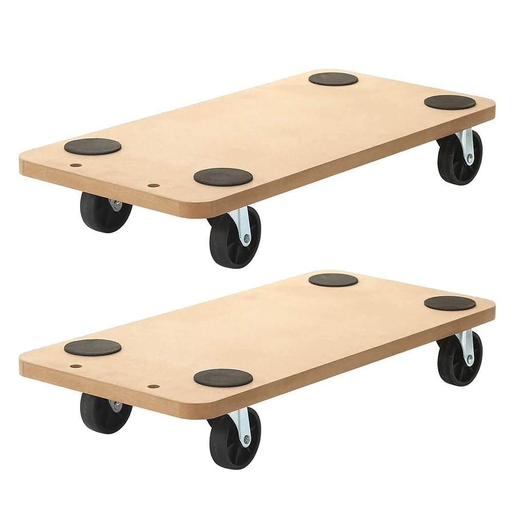 6 Pack Rectangle Wood Platform Furniture Dolly Cart with 3 Inch Wheel Y56489