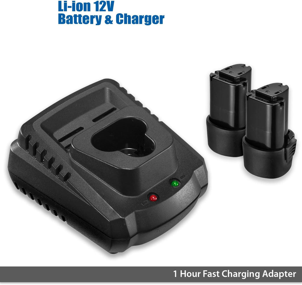 12V Cordless 3" Mini Polisher Tool Set with 2 Li-ion Batteries, Charger, and Accessory Kit S33294