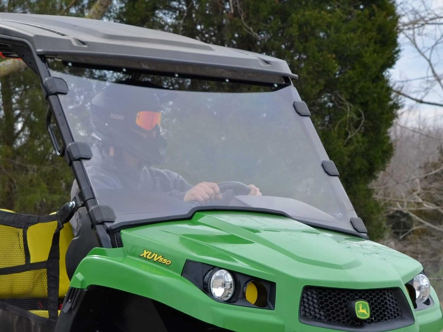 Full Front Windshield for John Deere Gator XUV 550 / 560 / 560E / 590E / 590i / 590M, 1/4 Polycarbonate, Scratch-Resistant R92562