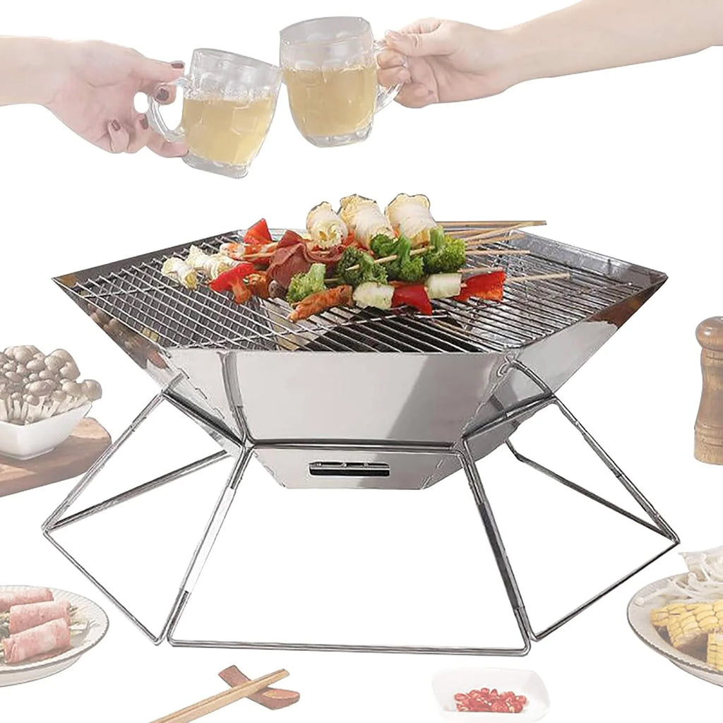 Hexagon Stainless Steel Folding BBQ Grill H9693