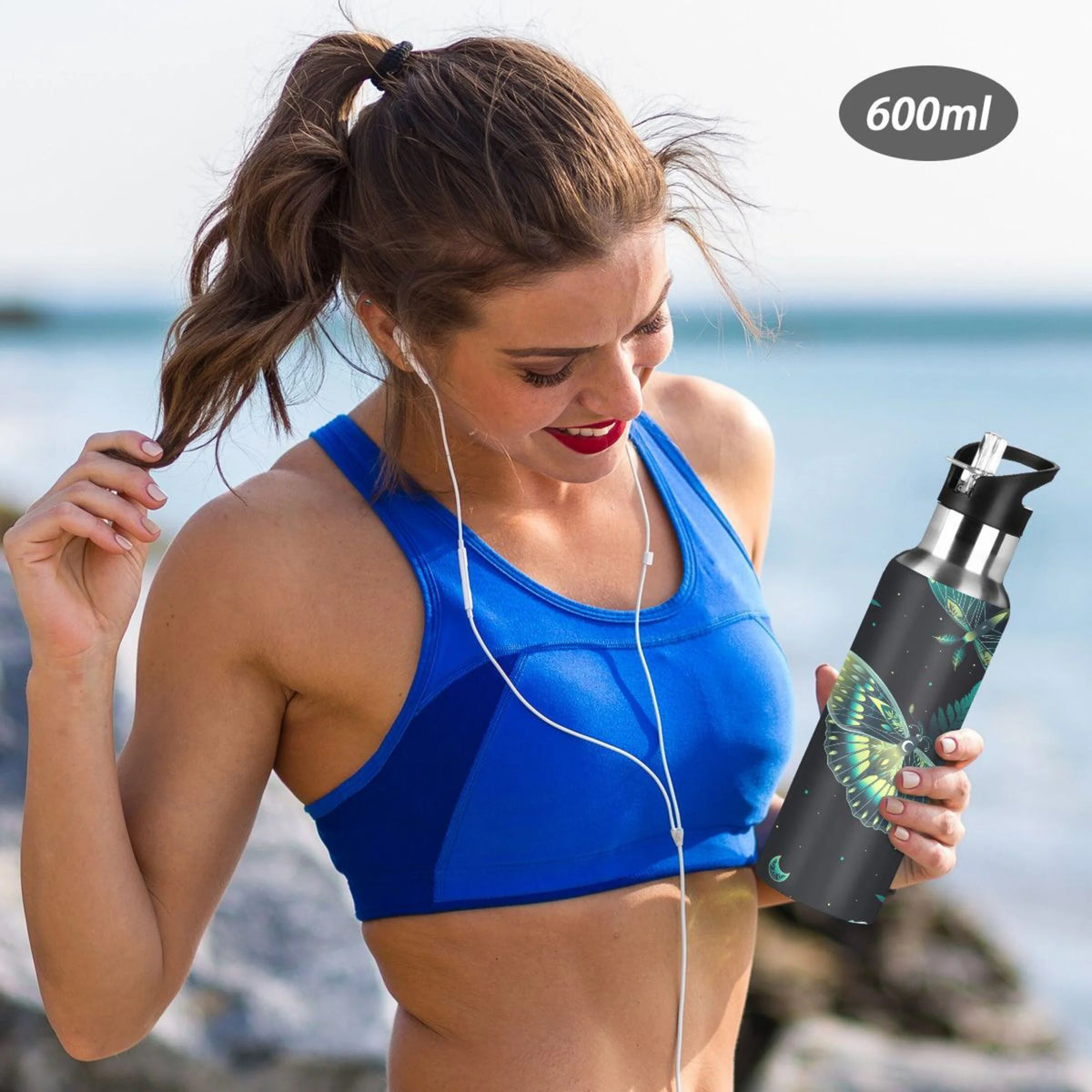 20 OZ Stainless Steel Vacuum Insulated Water Bottle with Straw Lid R1380