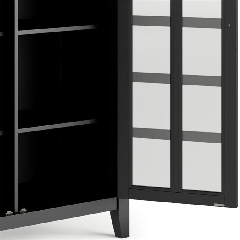 Solid Wood Storage Cabinet in Black V108709