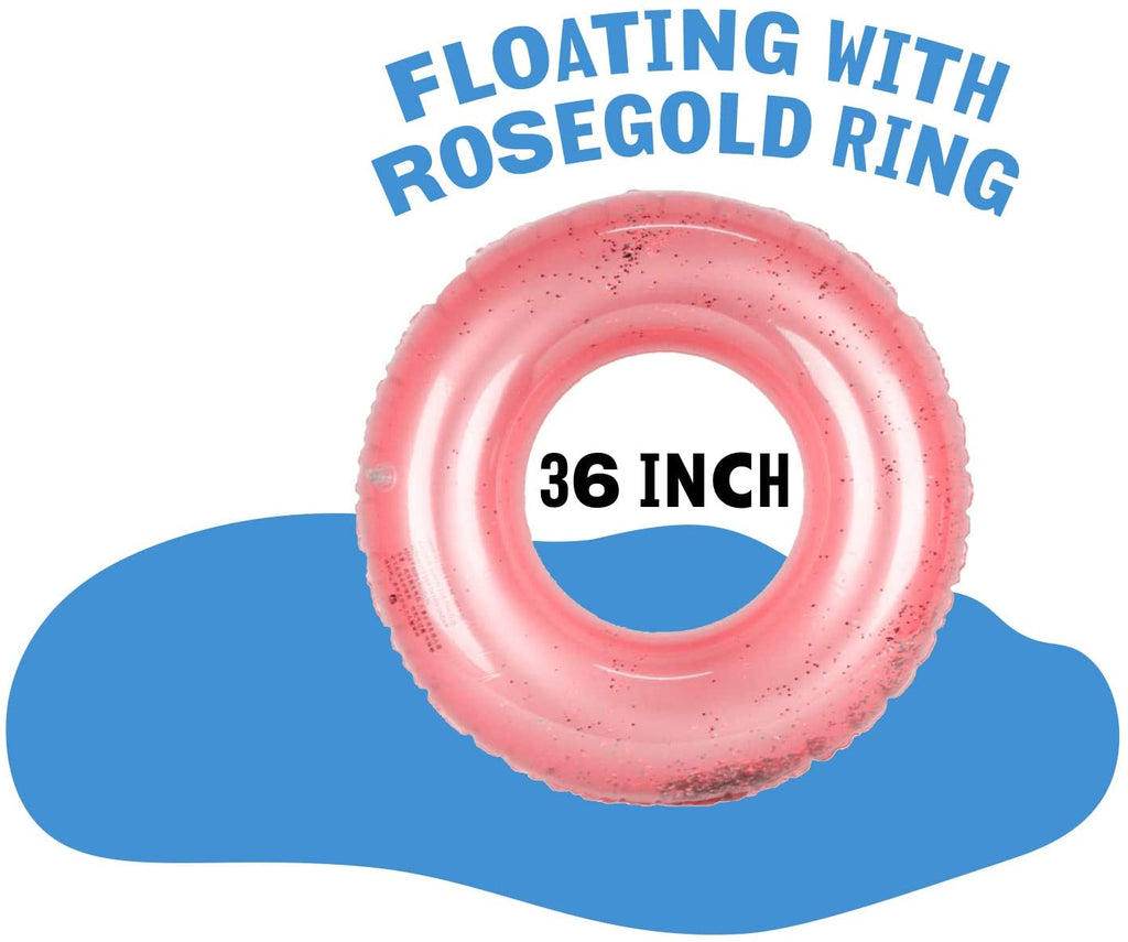 Rose Gold Inflatable Pool Floats Rings, 36 Inch A5192