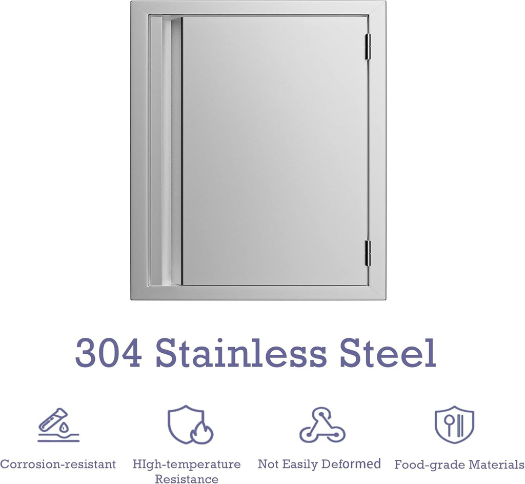 Stainless Steel BBQ Single Access Door 17W x 24H Inch R3616