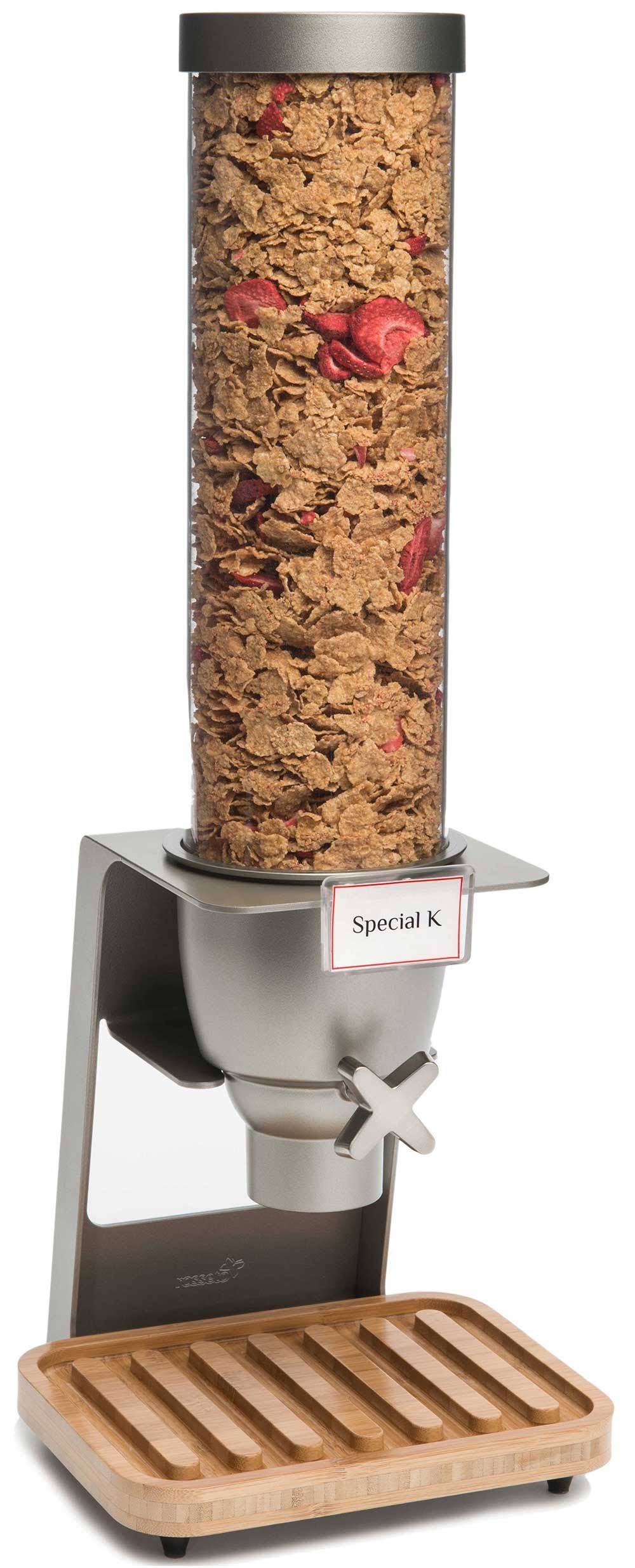 Single Container Table-Top Cereal Dispenser with Bamboo Tray (1.3 Gallon) E2277