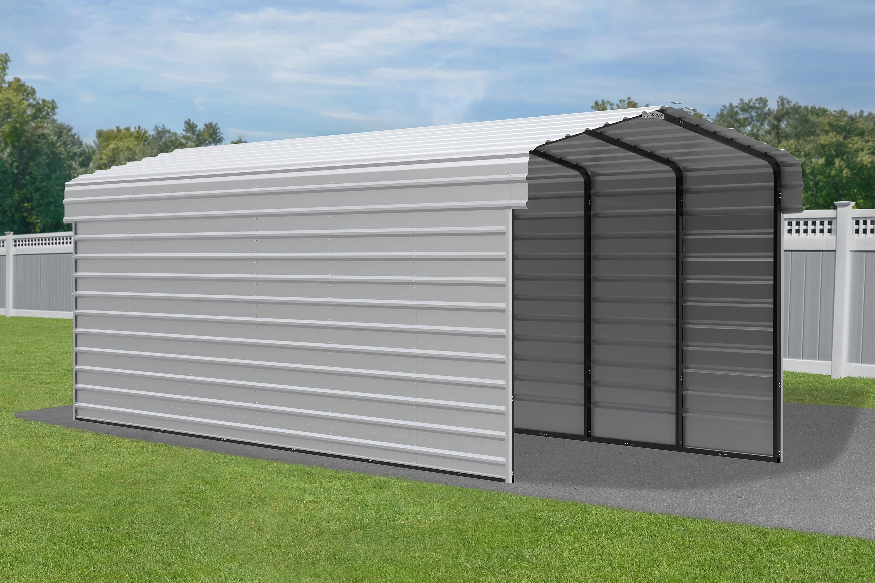 Galvanized Steel Carport Kit, 10' x 29' x 9' A9236
