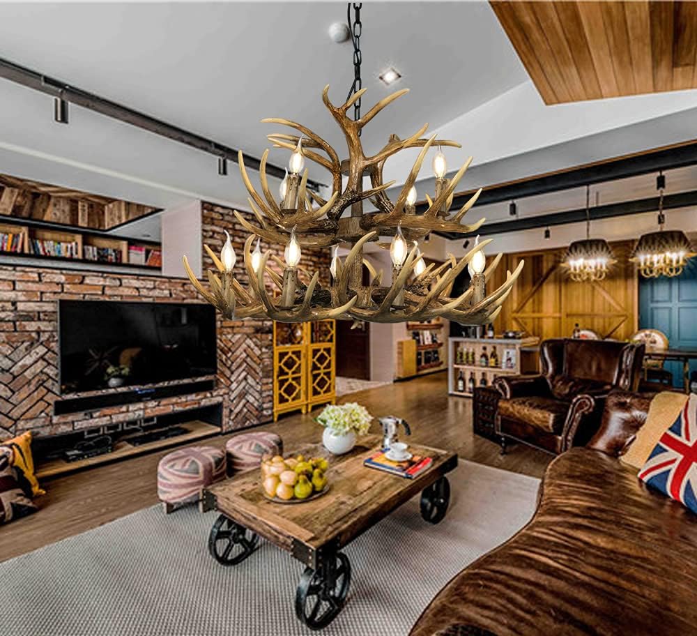 Antler Chandelier, 8+4 Lights, 12 Lights, E12 Base C724115