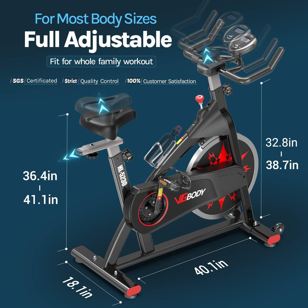 Exercise Bike Indoor Cycling Bike Adjustable Stationary Bicycle Upright Bike V60226