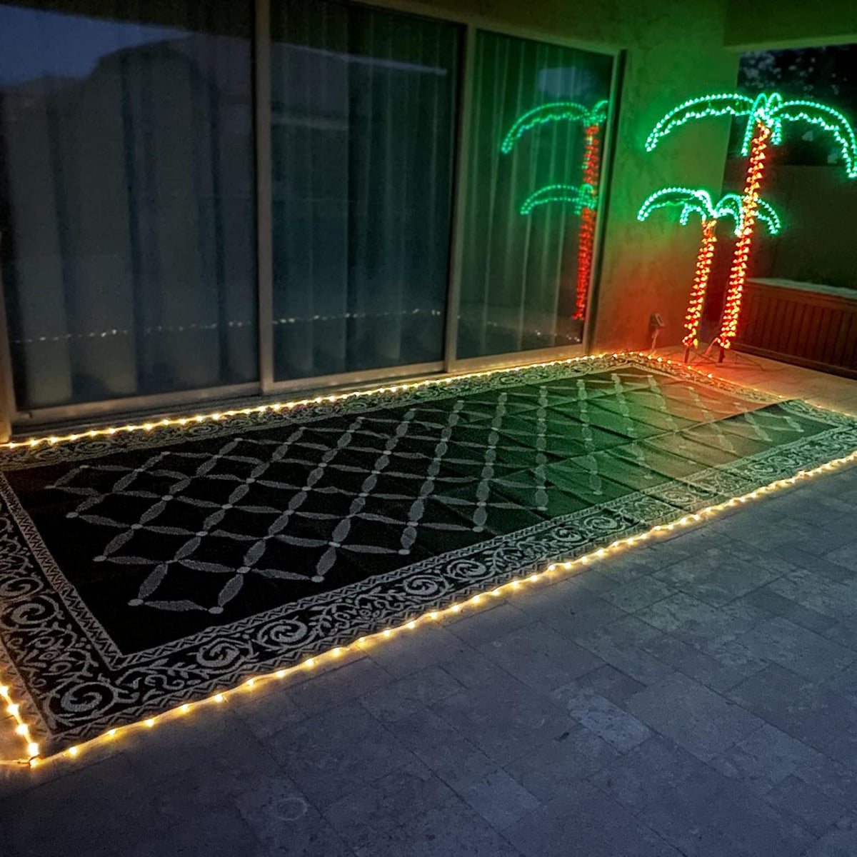 LED Illuminated Patio Mat Brown/Beige T978