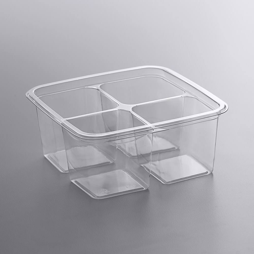 Clear 4-Compartment 6 in. Container W22840