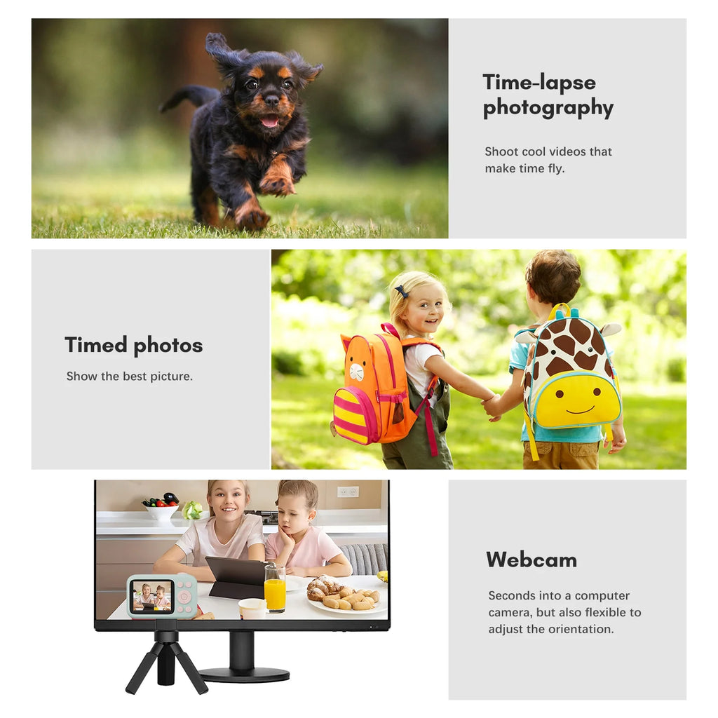 12mp Dual Lenses Children Video Camera with 2.4-inch Lcd Screen U868295