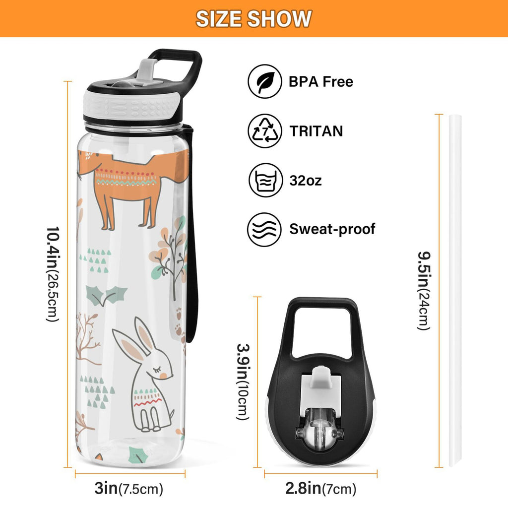 32oz Tritan Leakproof Clear Water Bottle with Straw Z728