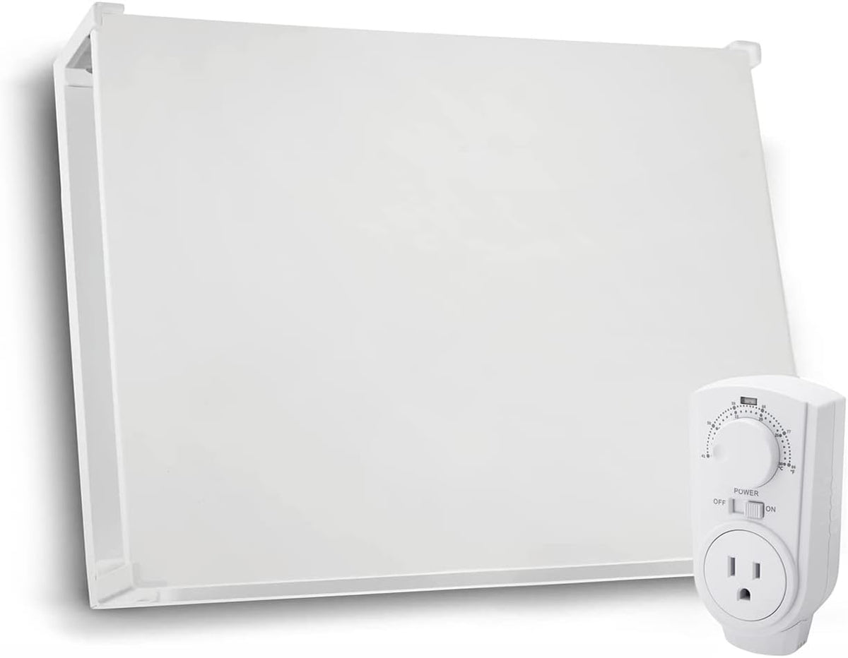 Wall Mount 250 Watt Splashproof Convection Heater with Glass Heat Guard Cover T7371