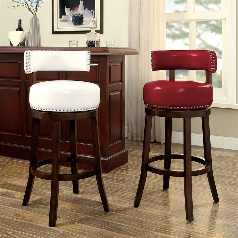 White Swivel Bar Stool X84094