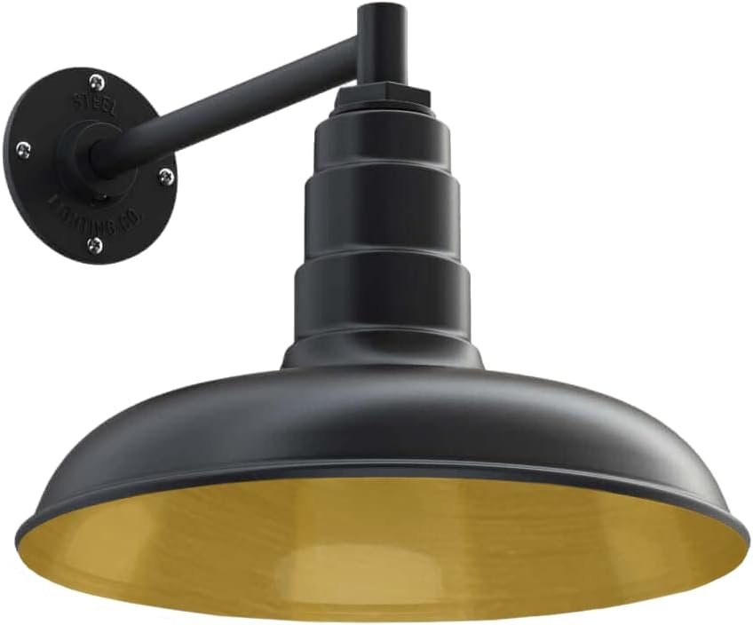 Gooseneck Barn Light with Steel Dome, 16 Gooseneck, White U602