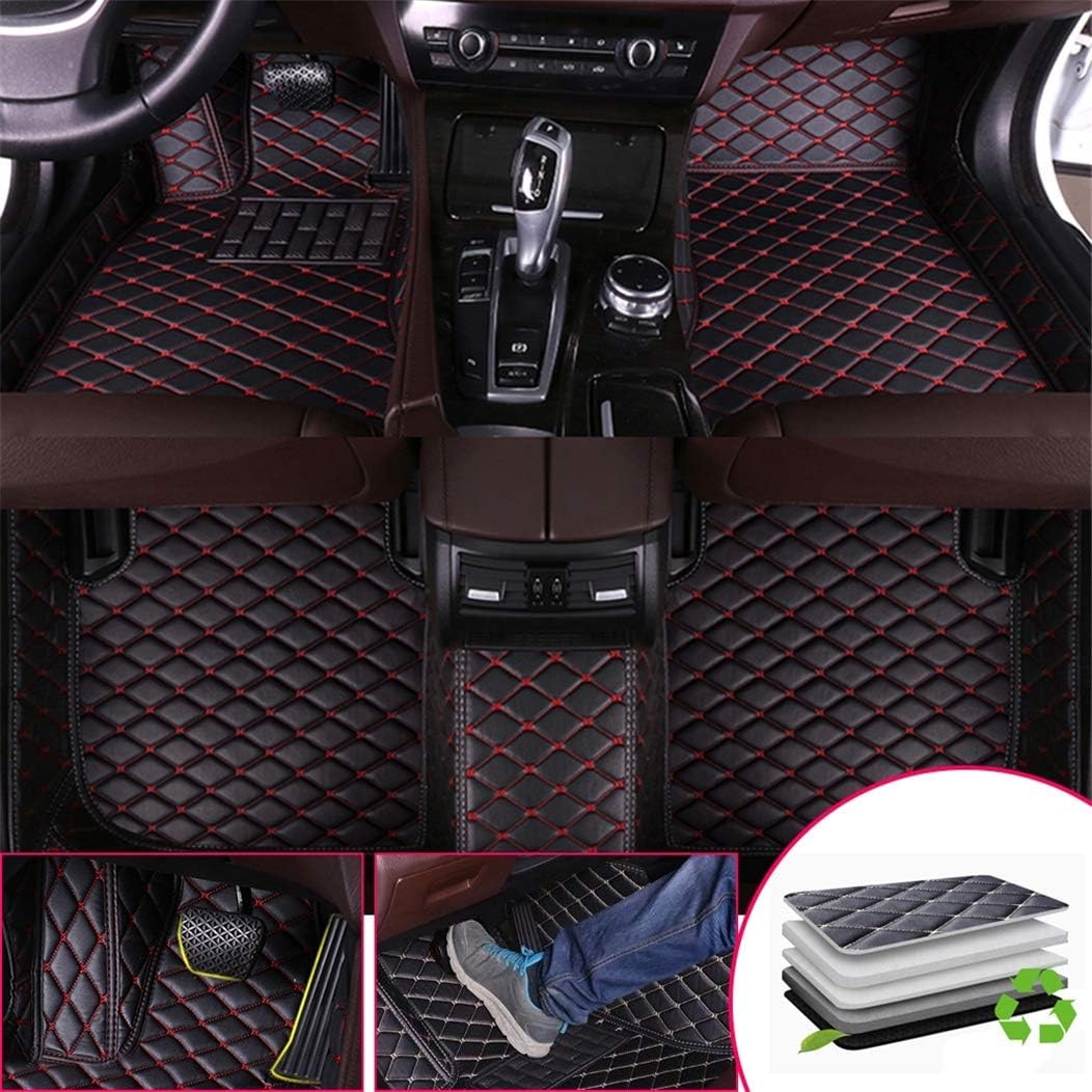 Brown Leather Car Floor Mats D8014