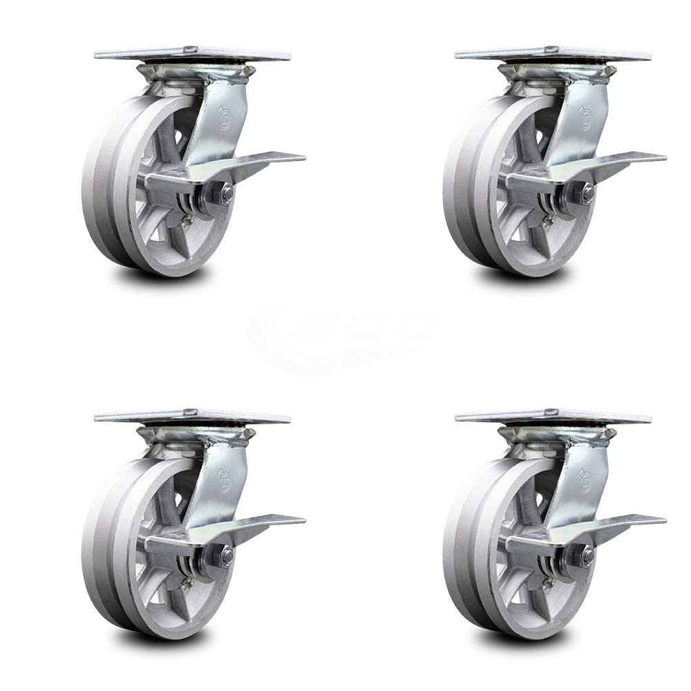 Heavy Duty Swivel Caster with 4 x 2 Silver Wheel, 800 lbs Capacity, Pack of 2 D75132