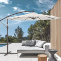 White Round Offset Patio Umbrella H9217