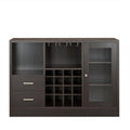 Espresso Brown Wooden Server with Two Drawers Z6008