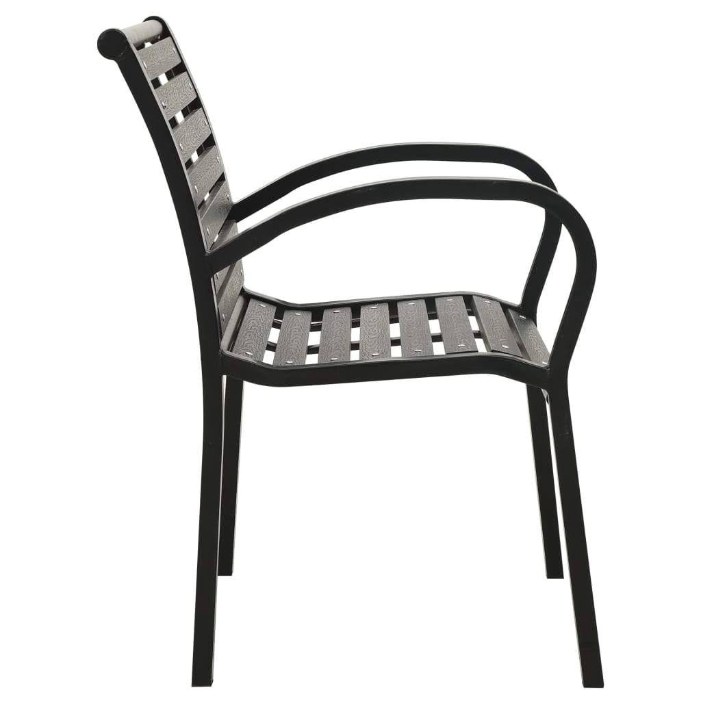 2 Pcs Steel and WPC Garden Chairs E368