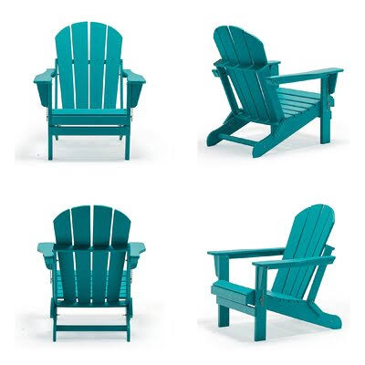 Turquoise Plastic Folding Adirondack Chair X213333