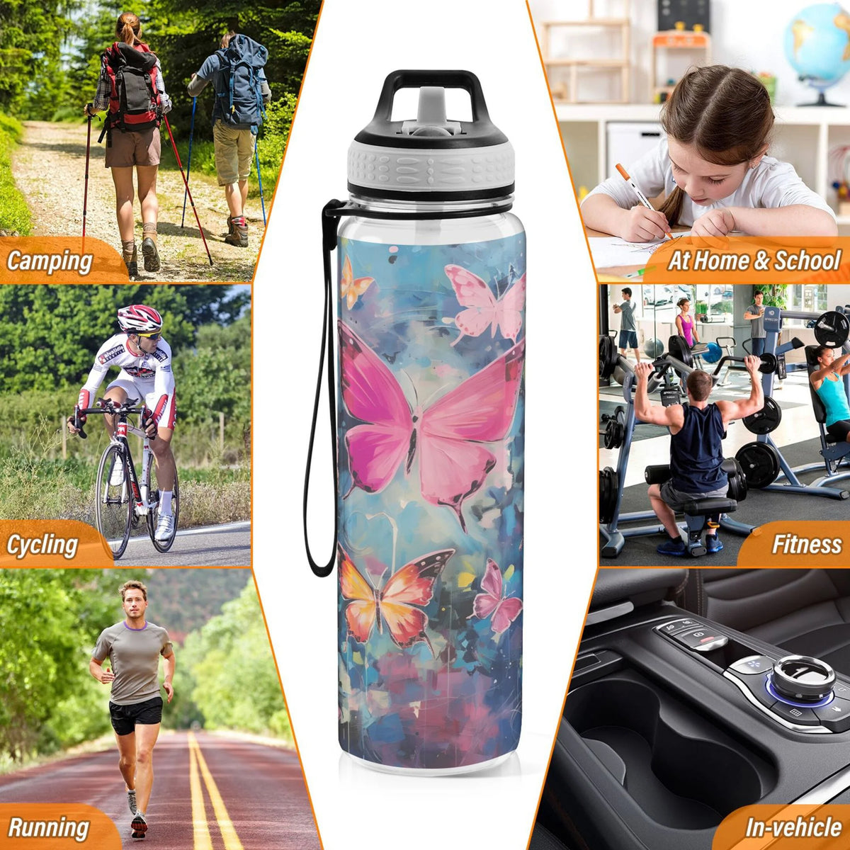 32oz Tritan Leakproof Water Bottle with Straw P2481