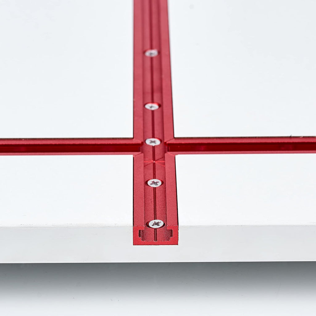 T Track 48" with Wood Screws Double Cut Profile Universal T-Track with Predrilled Mounting Holes Fine Sandblast Anodized Red Color Pack of 2 W8839
