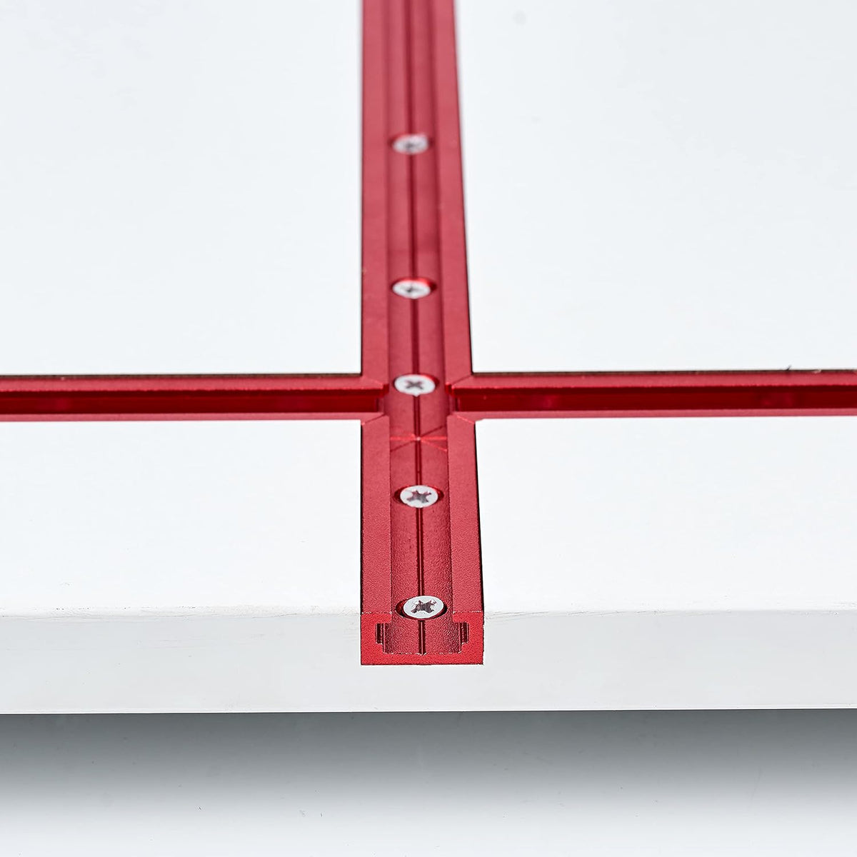 T Track 48" with Wood Screws Double Cut Profile Universal T-Track with Predrilled Mounting Holes Fine Sandblast Anodized Red Color Pack of 2 W8839