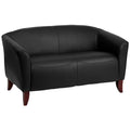 Black LeatherSoft Loveseat with Wood Feet H65591