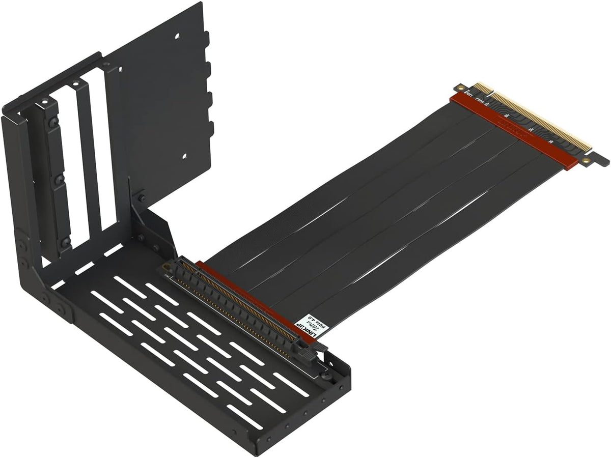 Vertical GPU Mount Bracket with Ultra PCIe 4.0 X16 Gen4 Riser Cable 25cm Black Q4844