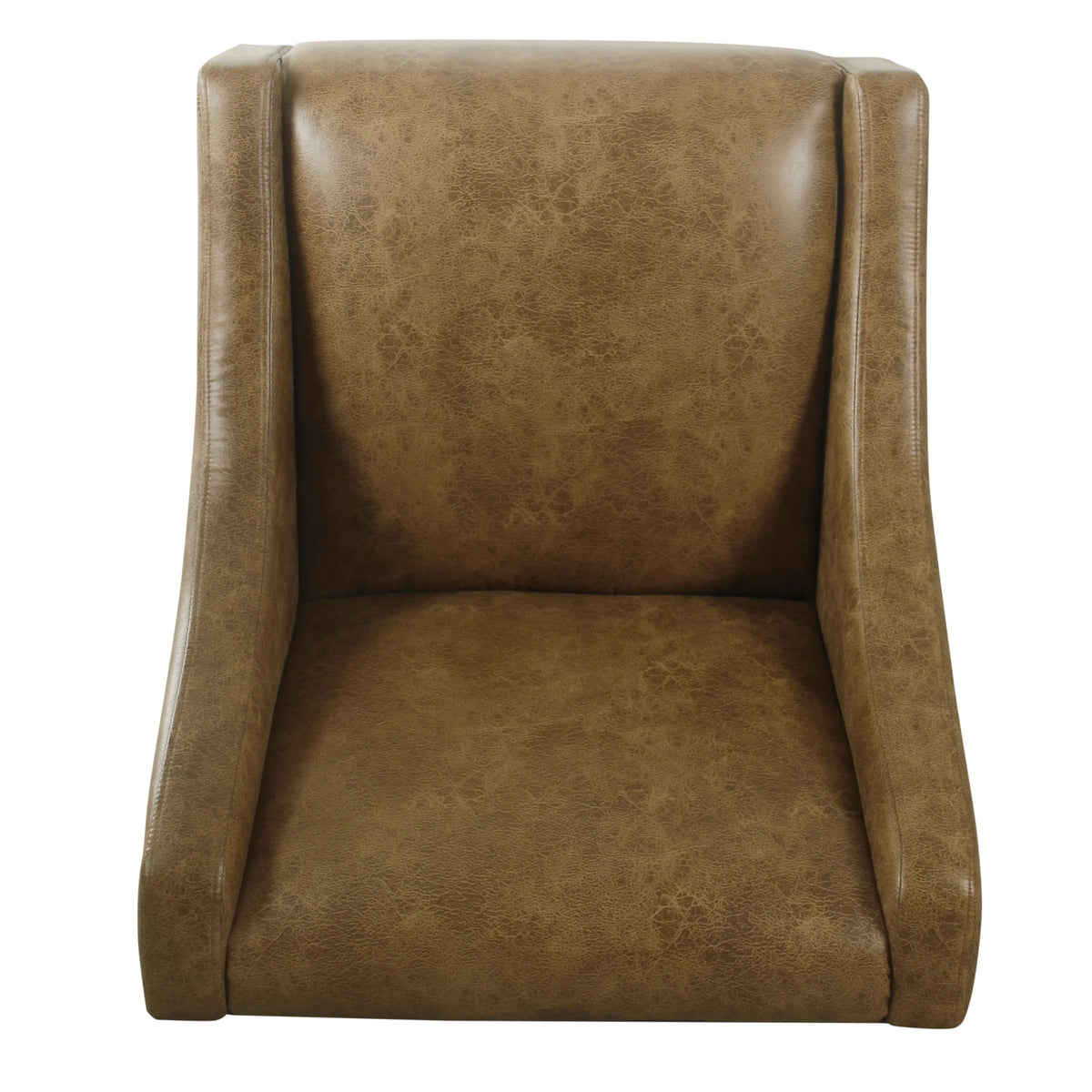Distressed Brown Faux Leather Accent Chair Z990