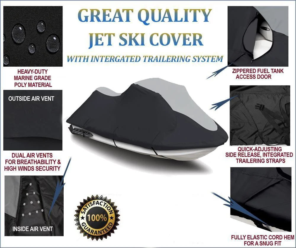 Black/Grey Trailerable PWC JetSki Cover F4587