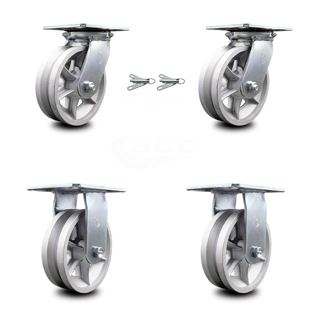 Heavy Duty Swivel Caster with 4 x 2 Silver Wheel, 800 lbs Capacity, Pack of 2 D75132