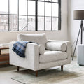 Ivory Tufted Chair with Bolsters C491