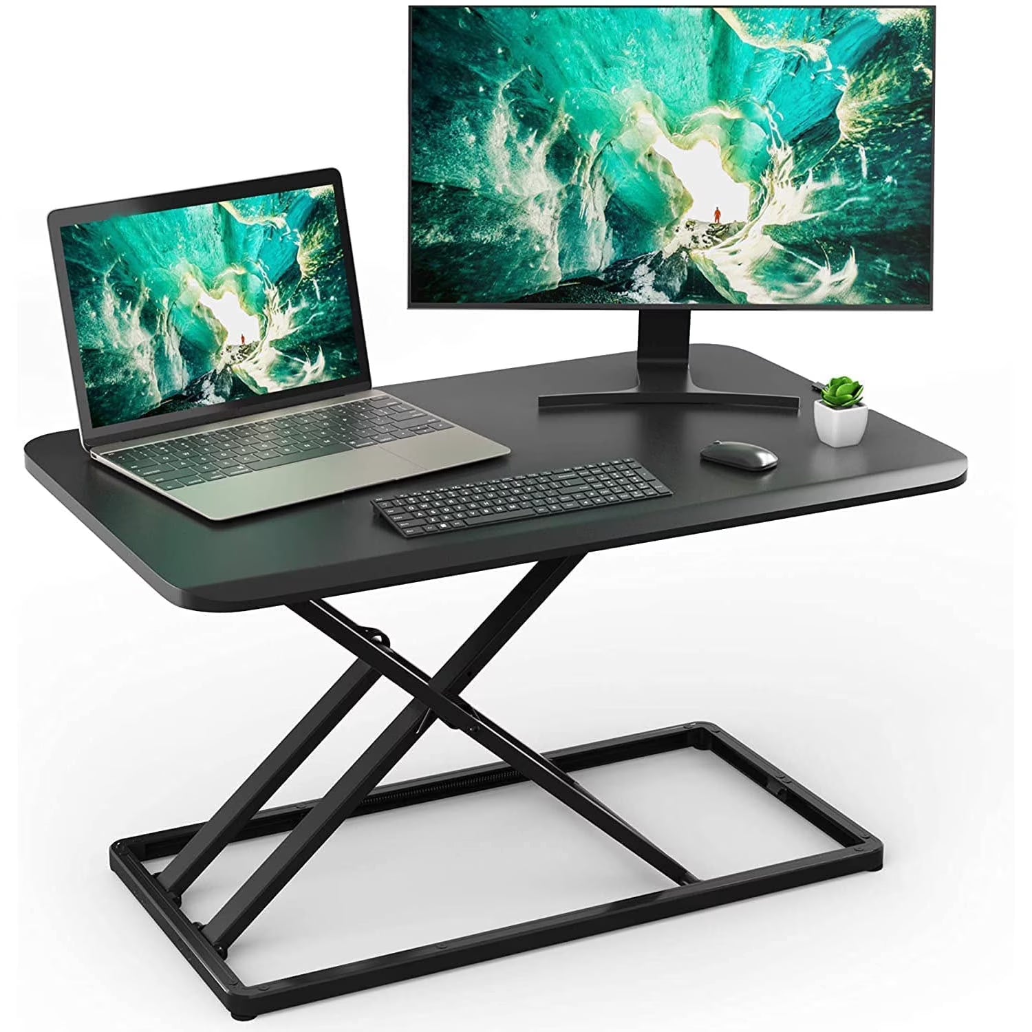 Black Adjustable Height Standing Desk Converter R92015