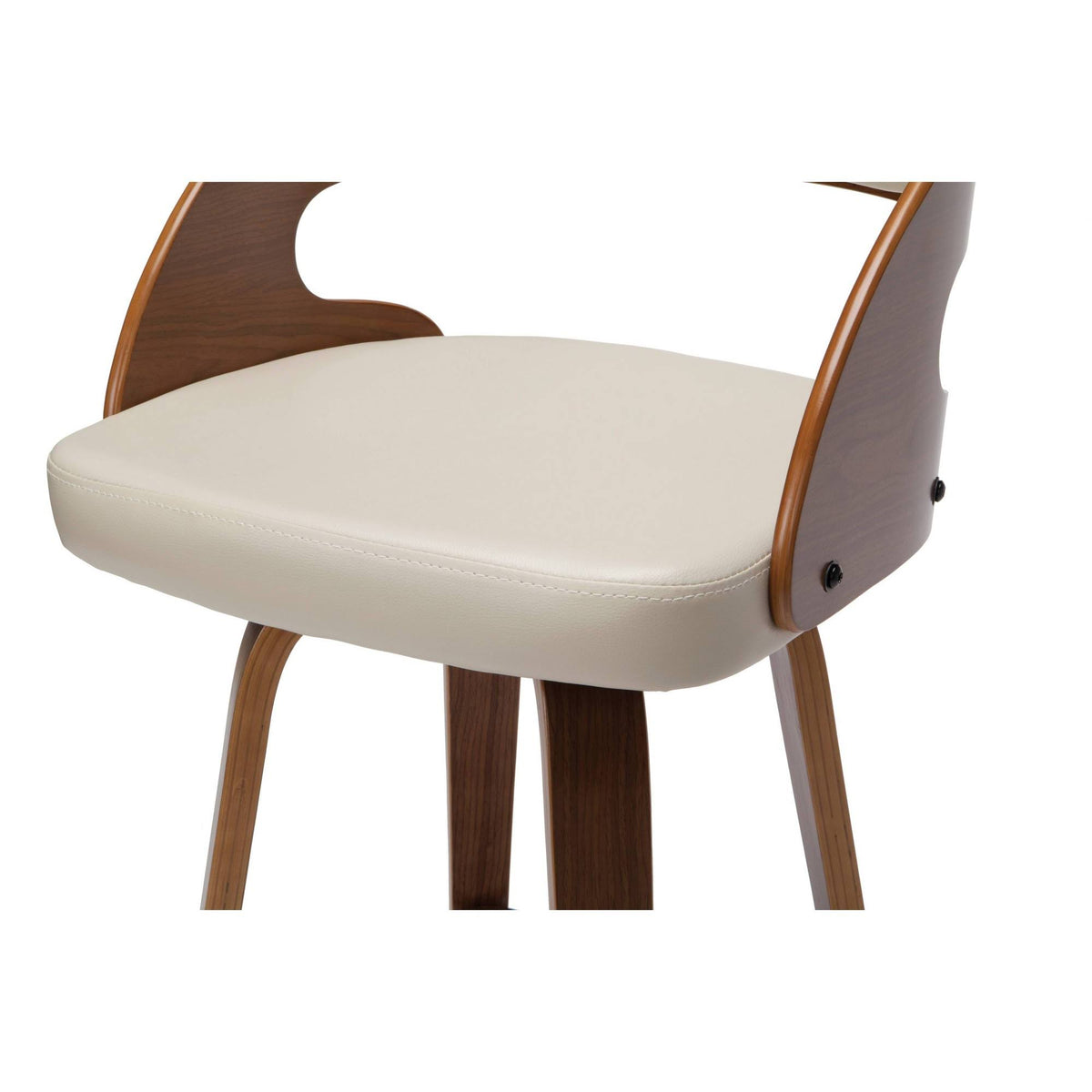 Ivory Bentwood Vinyl Swivel Stool E643