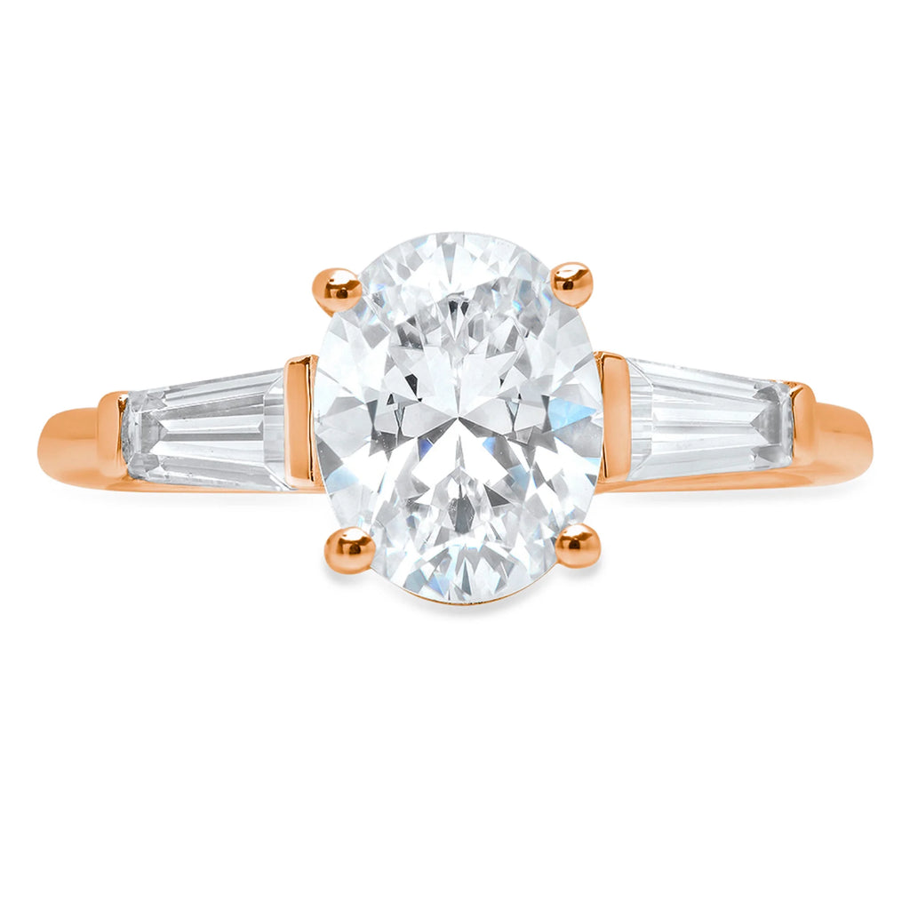 18K Rose Gold Three-Stone Diamond Engagement Ring D848571