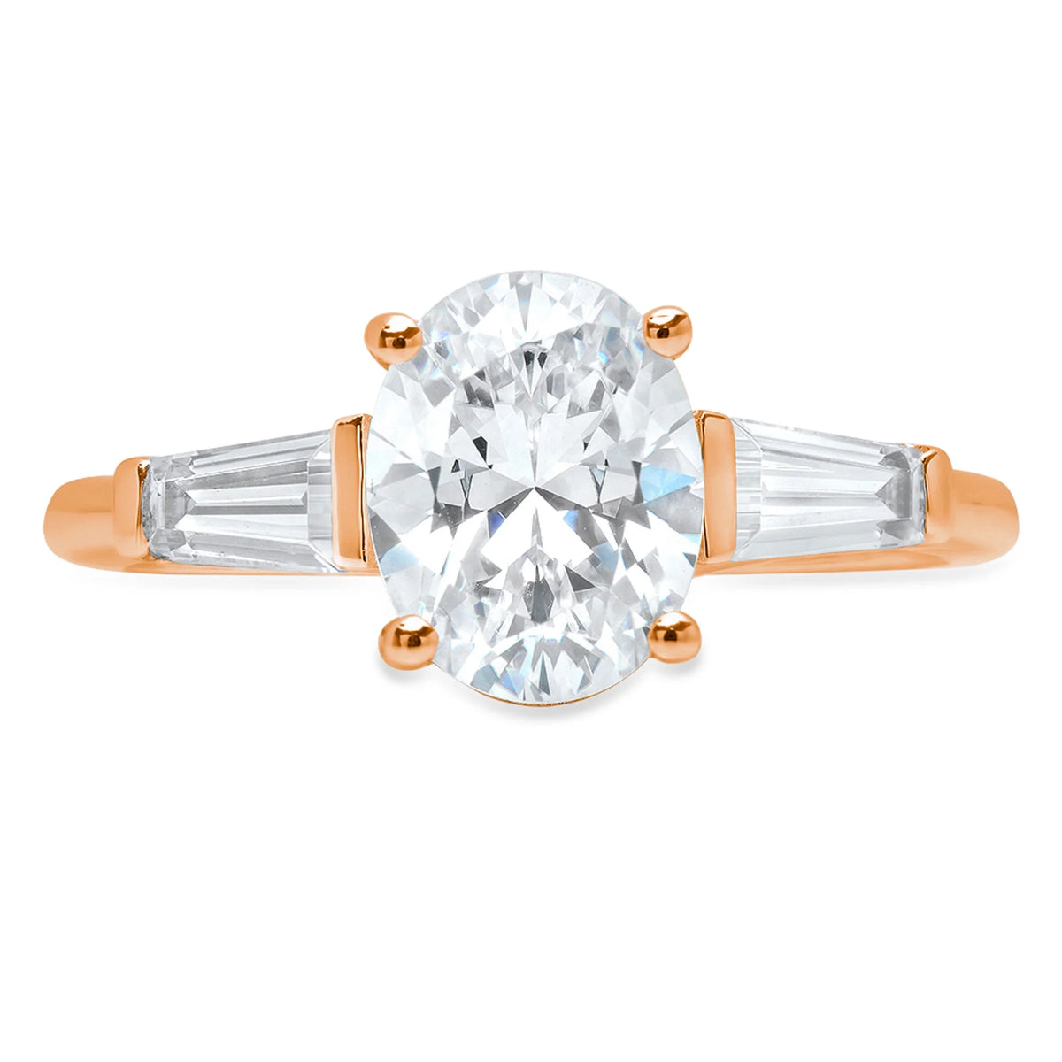 18K Rose Gold Three-Stone Diamond Engagement Ring D848571