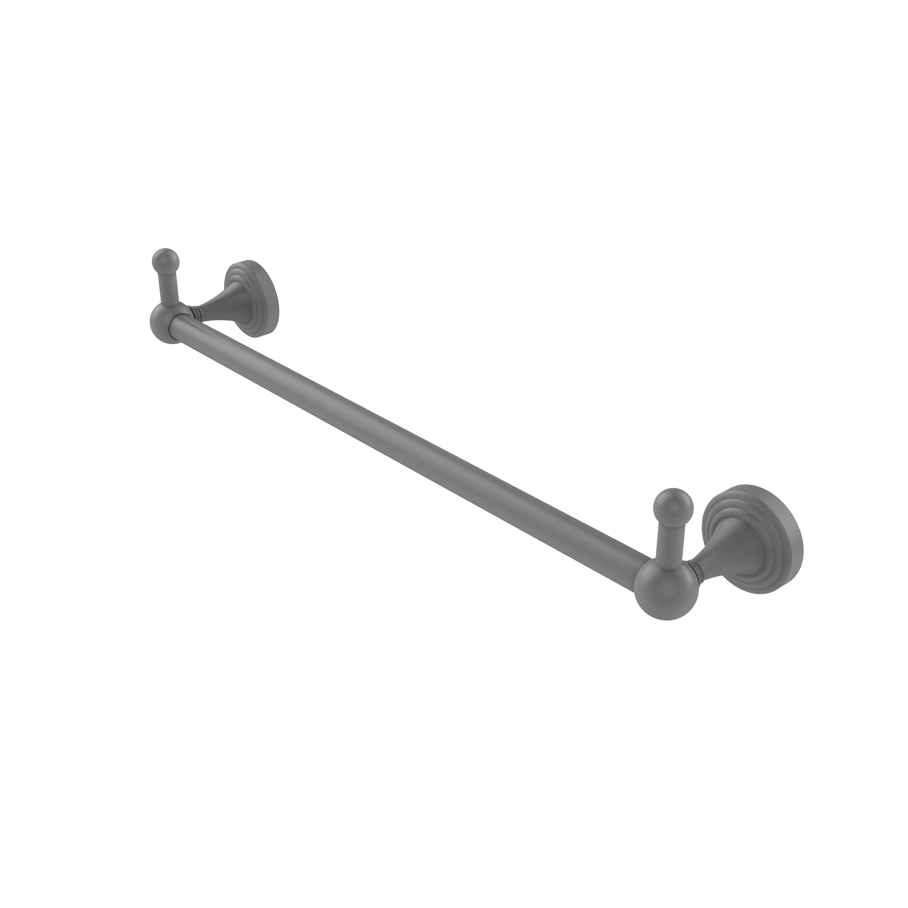 18 inch Towel Bar Integrated Hooks Matte Gray R30749