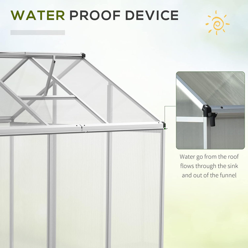 Walk-in Polycarbonate Greenhouse with Roof Vent M60791